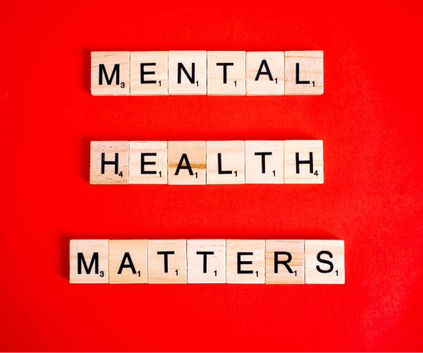 Scrabble letters that say Mental Health Matters