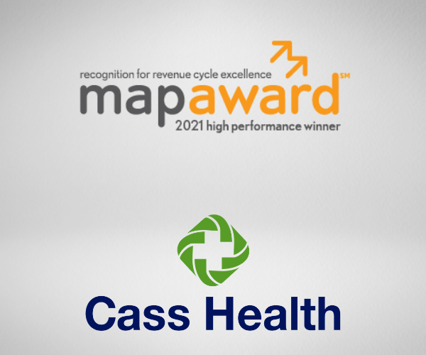 MAP award logo and Cass Health logo