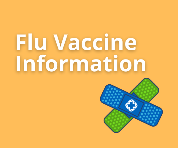 Flu_Post text Flu Vaccine Information and bandaids